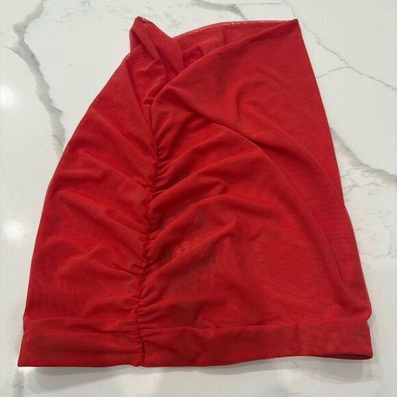 Vixx Swim Lynn Ruched Mini Cover-Up Swim Skirt Solid Orange Paula Hermanny - Picture 5 of 10